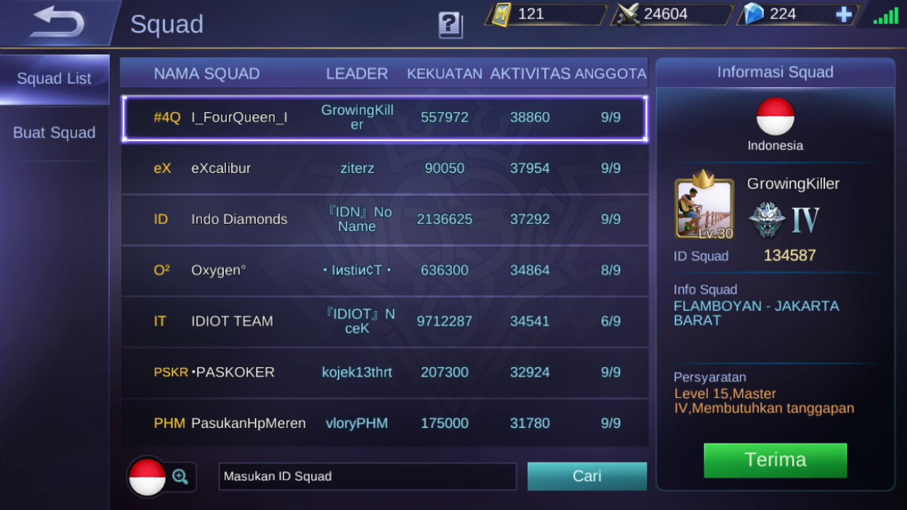 Detail Nama Squad Mobile Legend Keren Nomer 13