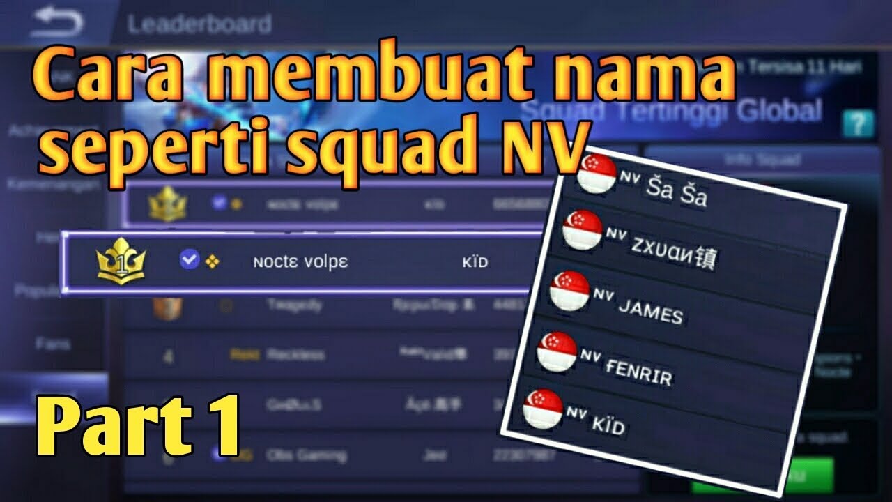 Detail Nama Squad Mobile Legend Keren Nomer 55