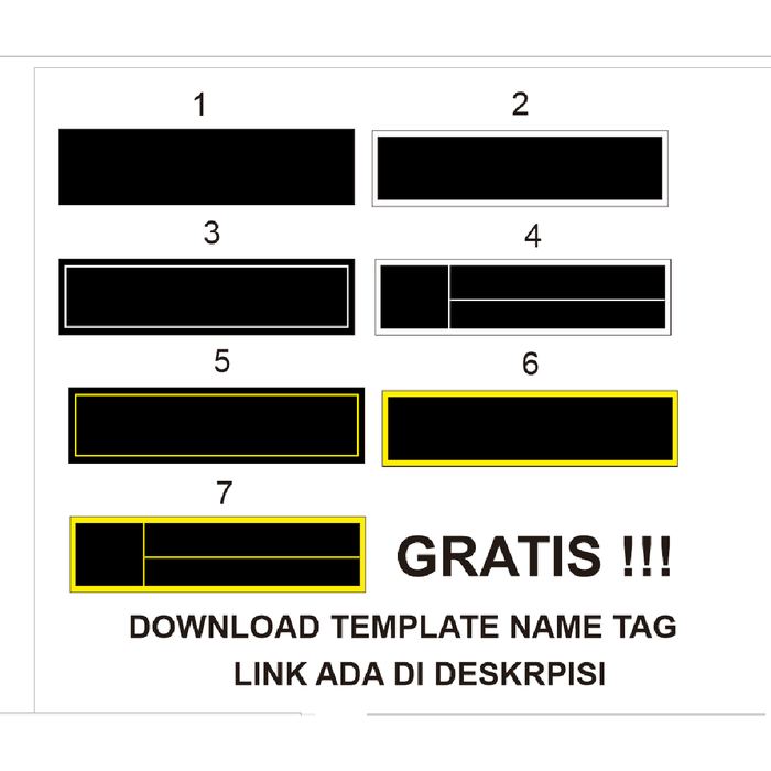 Detail Name Tag Kosong Nomer 2