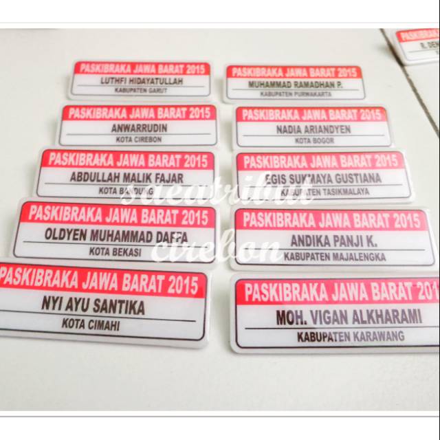 Detail Name Tag Merah Putih Nomer 29