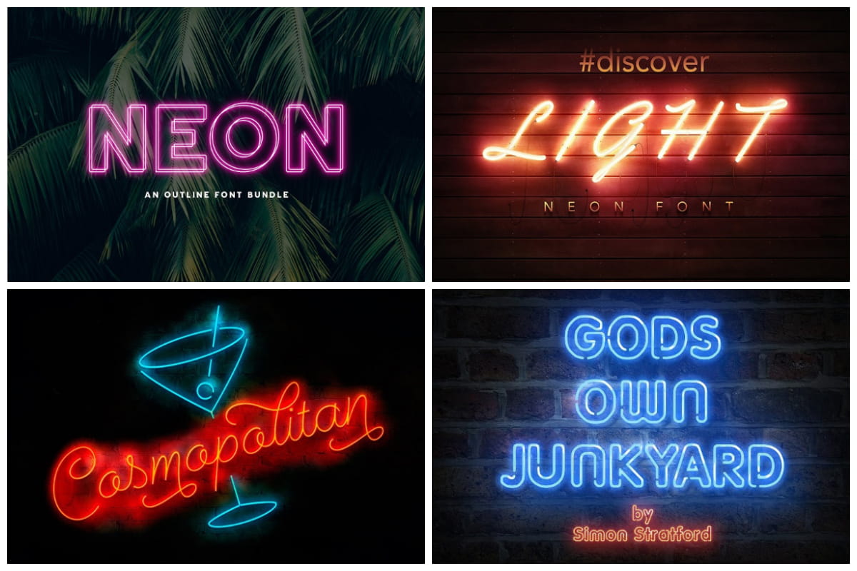 Detail Neon Light Font Nomer 2