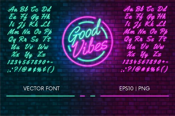 Detail Neon Light Font Nomer 14