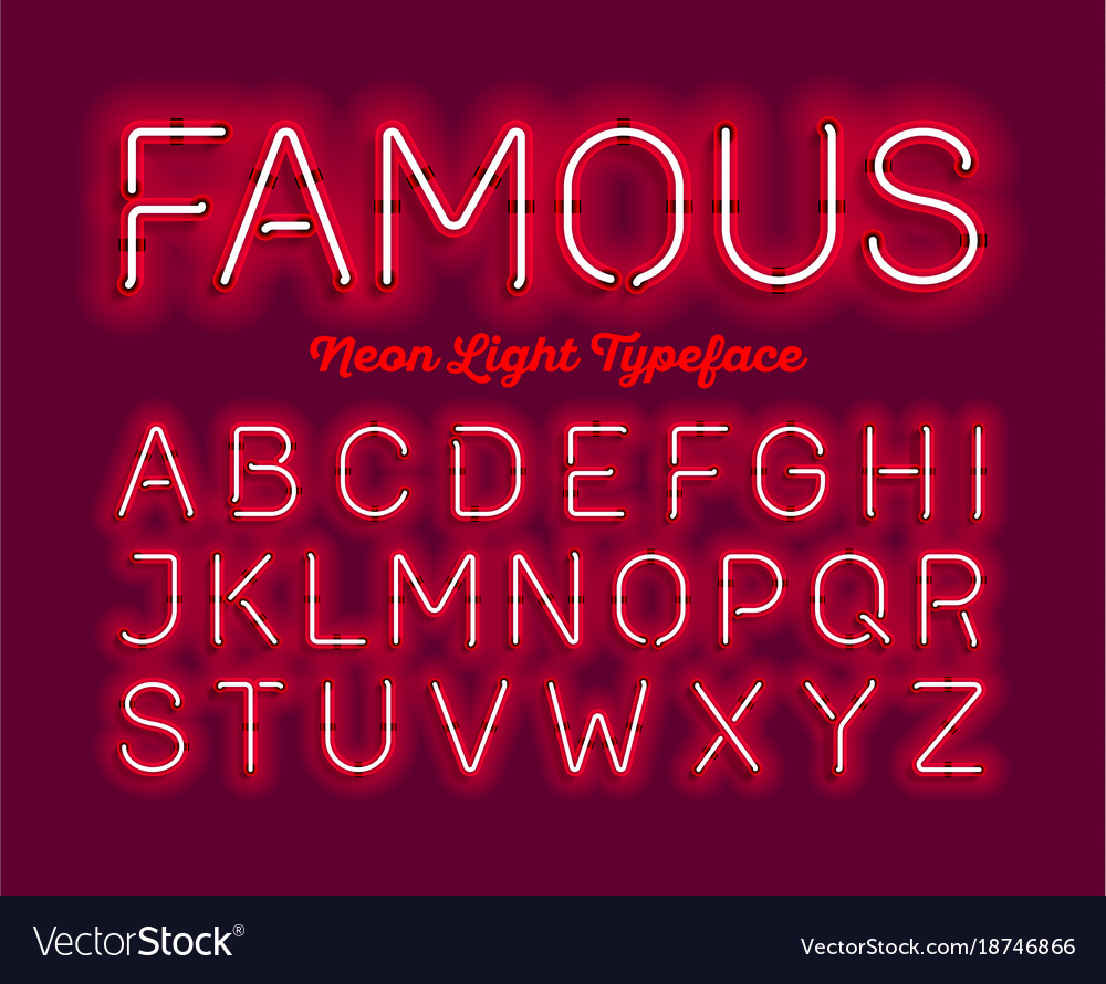 Detail Neon Light Font Nomer 29