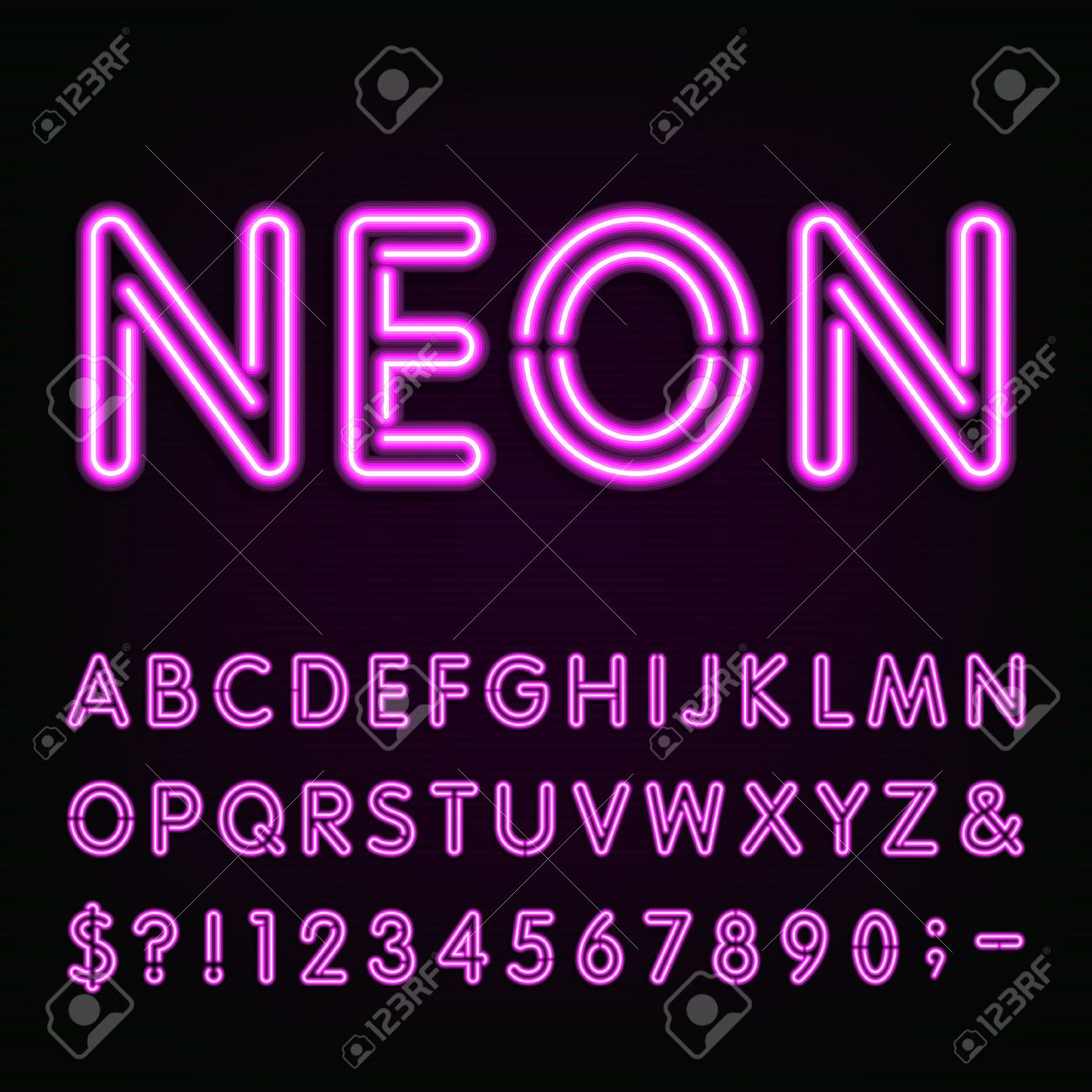 Detail Neon Light Font Nomer 30