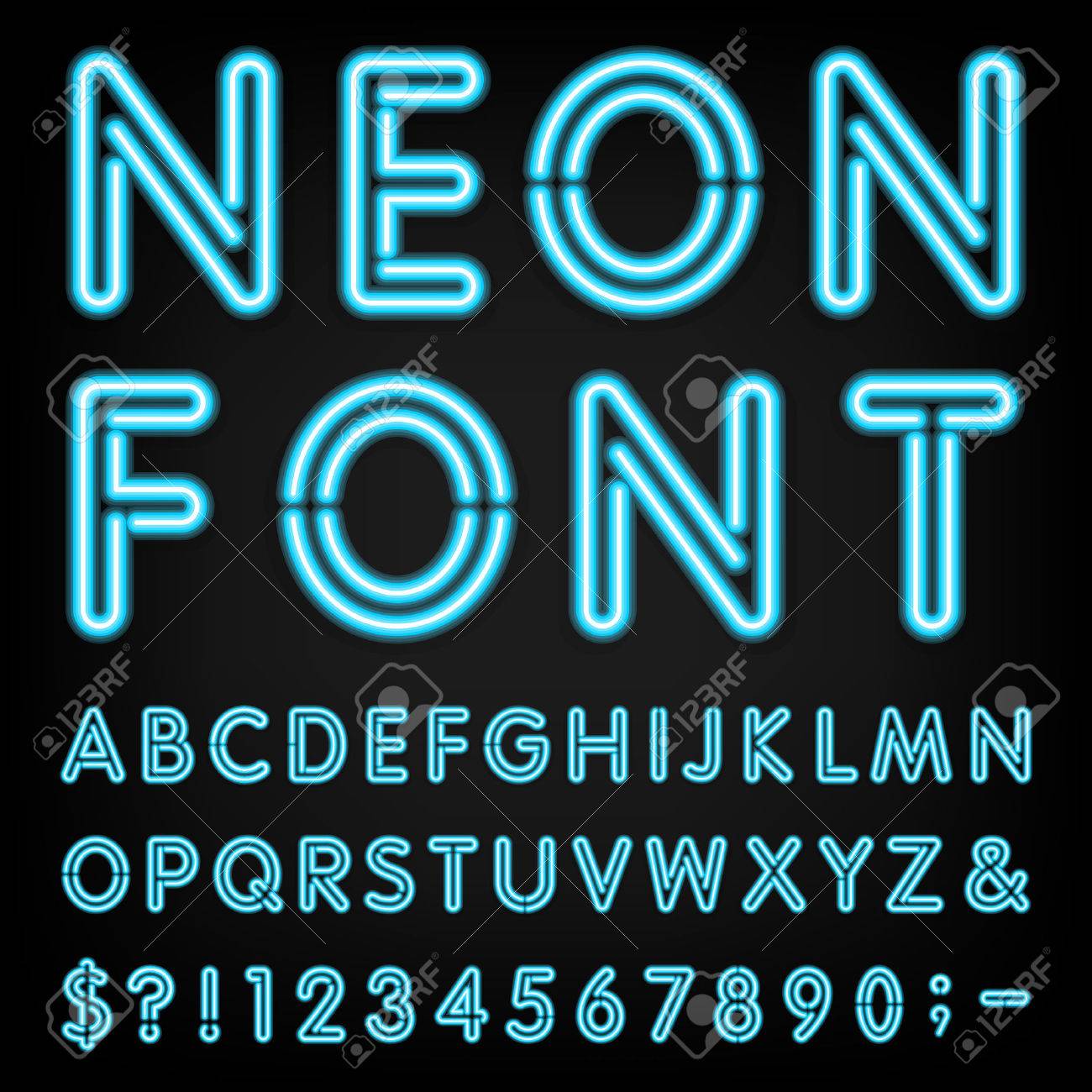 Detail Neon Light Font Nomer 31