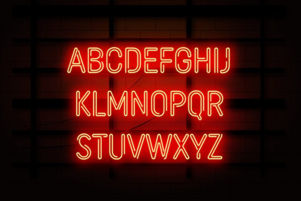 Detail Neon Light Font Nomer 41