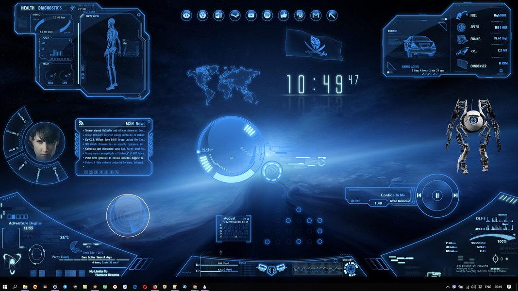 Neon Space Rainmeter - KibrisPDR