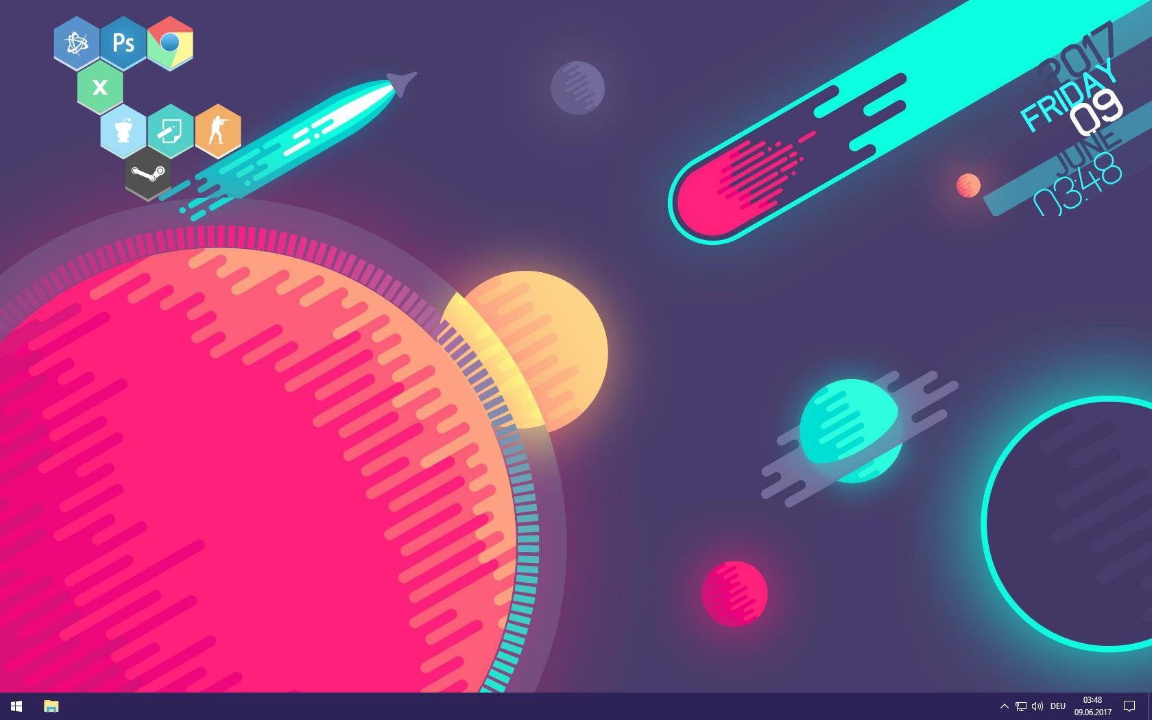 Detail Neon Space Rainmeter Nomer 15