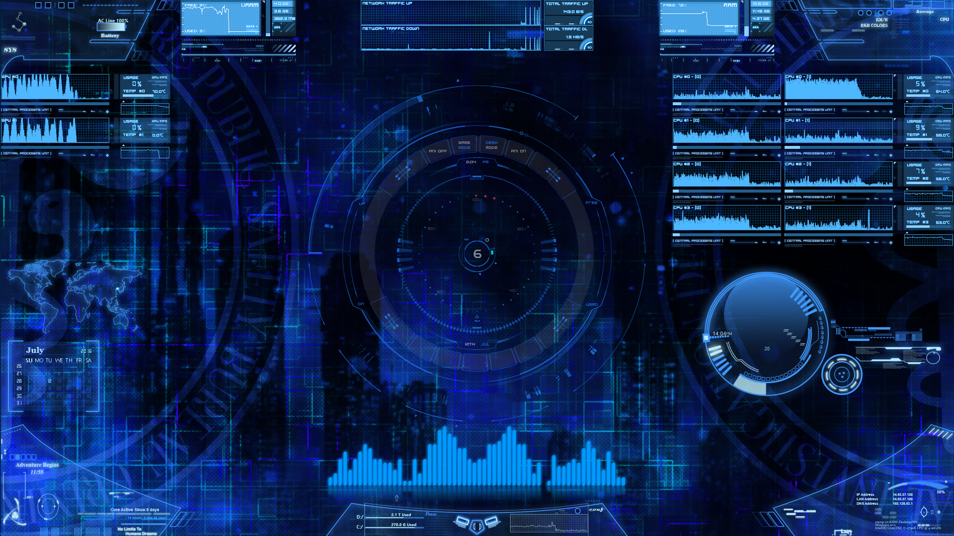 Detail Neon Space Rainmeter Nomer 17