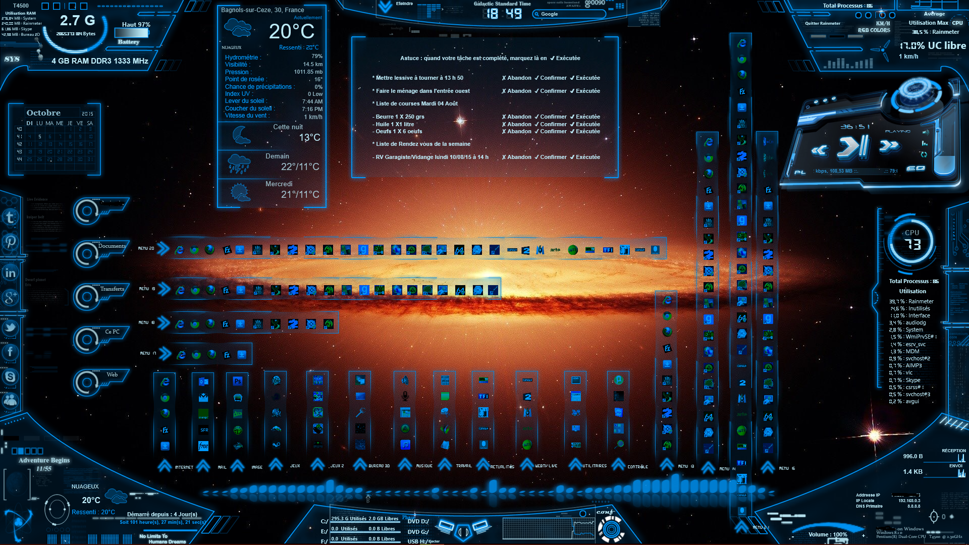 Detail Neon Space Rainmeter Nomer 18