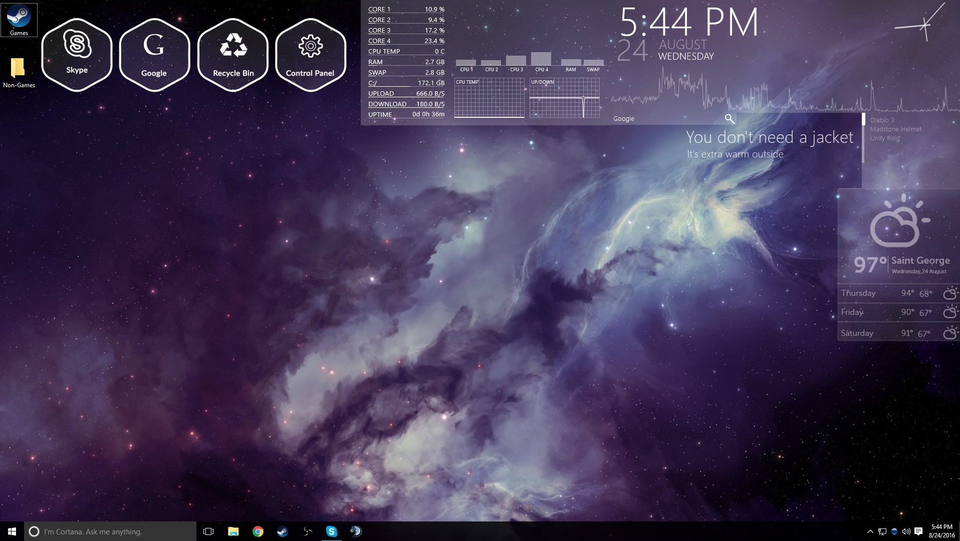 Detail Neon Space Rainmeter Nomer 32