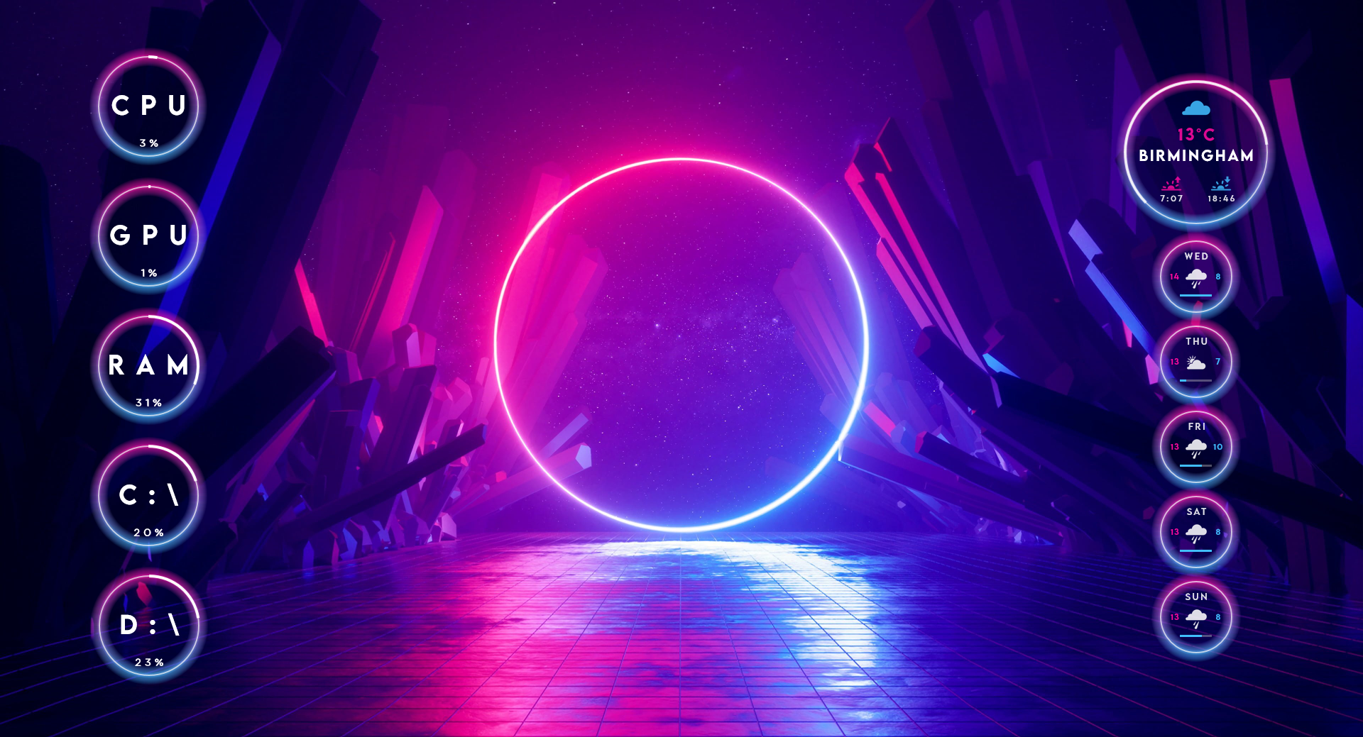 Detail Neon Space Rainmeter Nomer 35