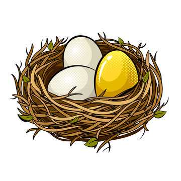 Detail Nest With Eggs Clipart Nomer 4