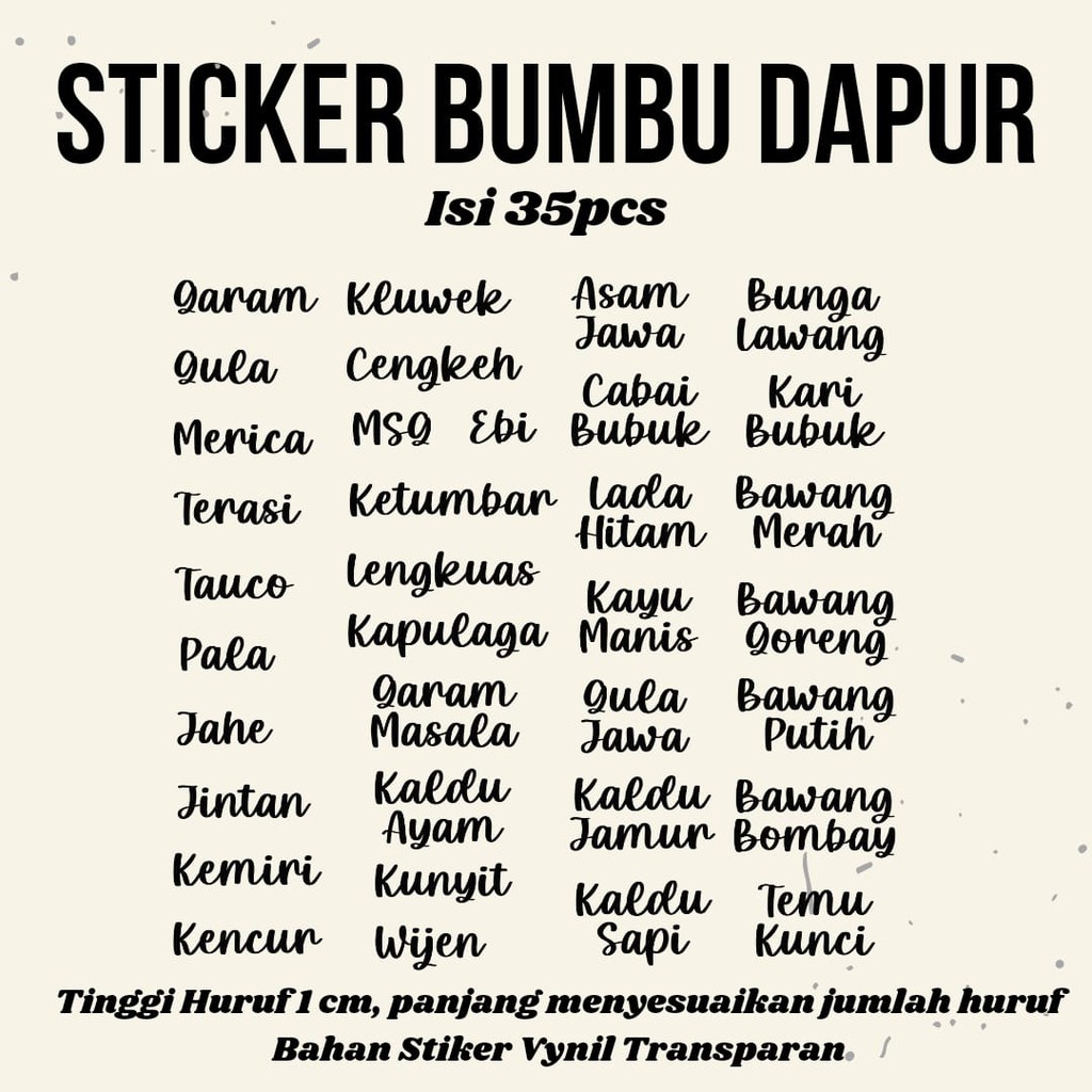 Detail Desain Stiker Bumbu Dapur Nomer 36