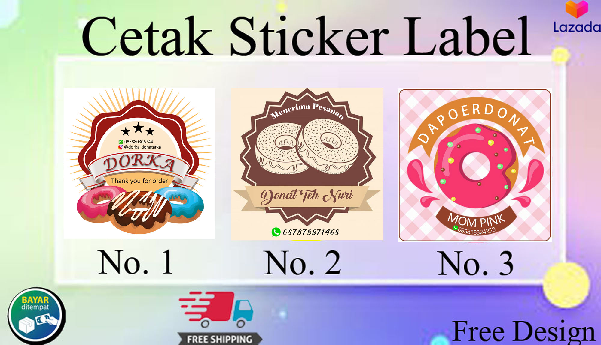 Detail Desain Stiker Donat Nomer 21