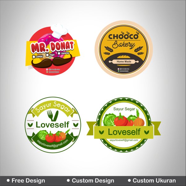 Detail Desain Stiker Donat Nomer 36