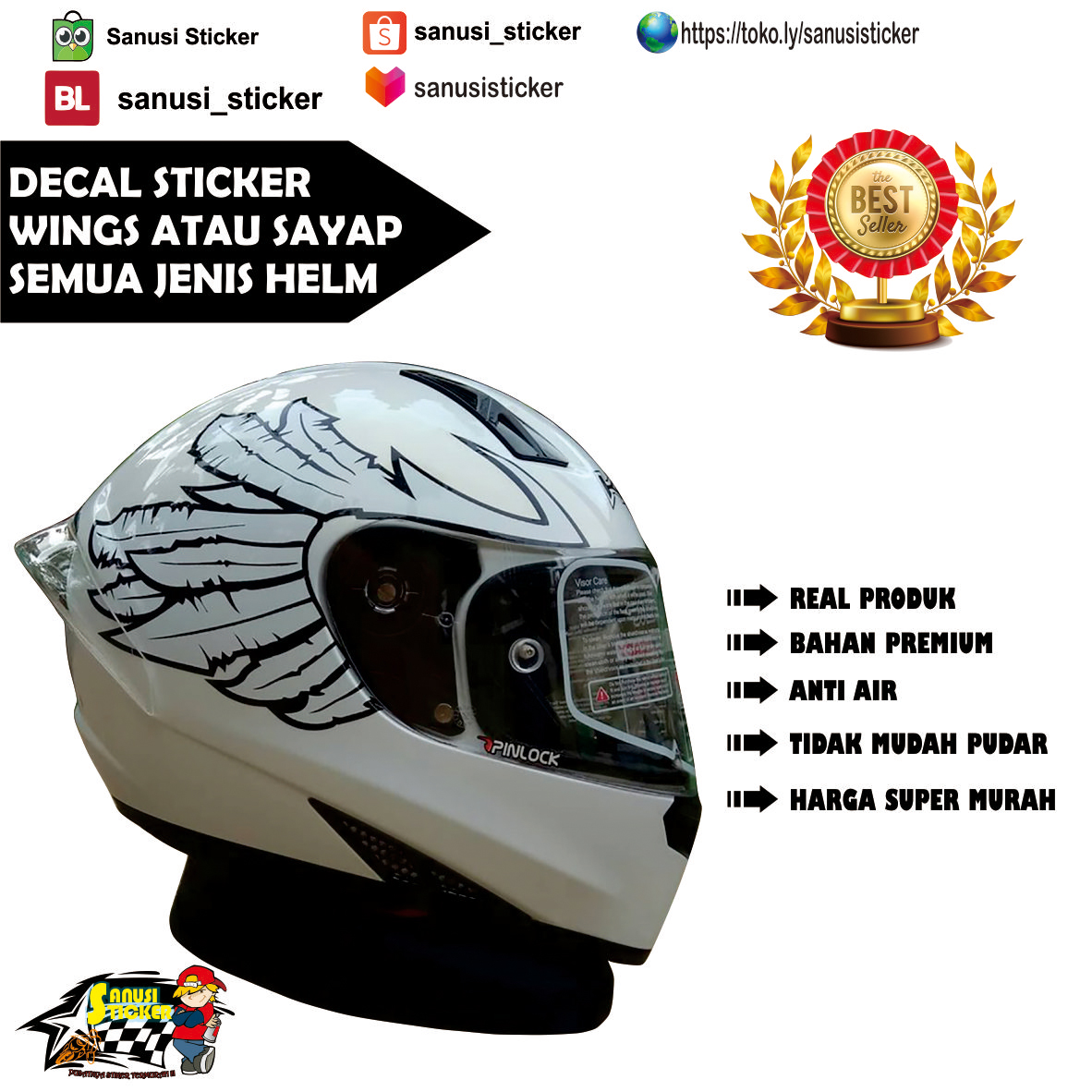 Detail Desain Stiker Helm Nomer 9