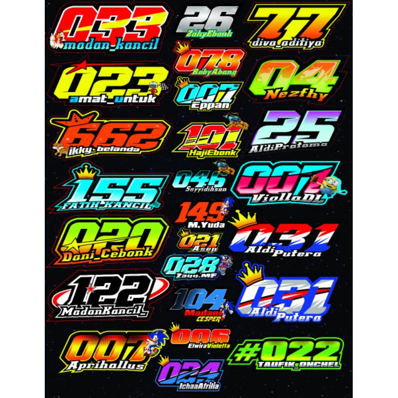 Detail Desain Stiker Racing Nama Nomer 27