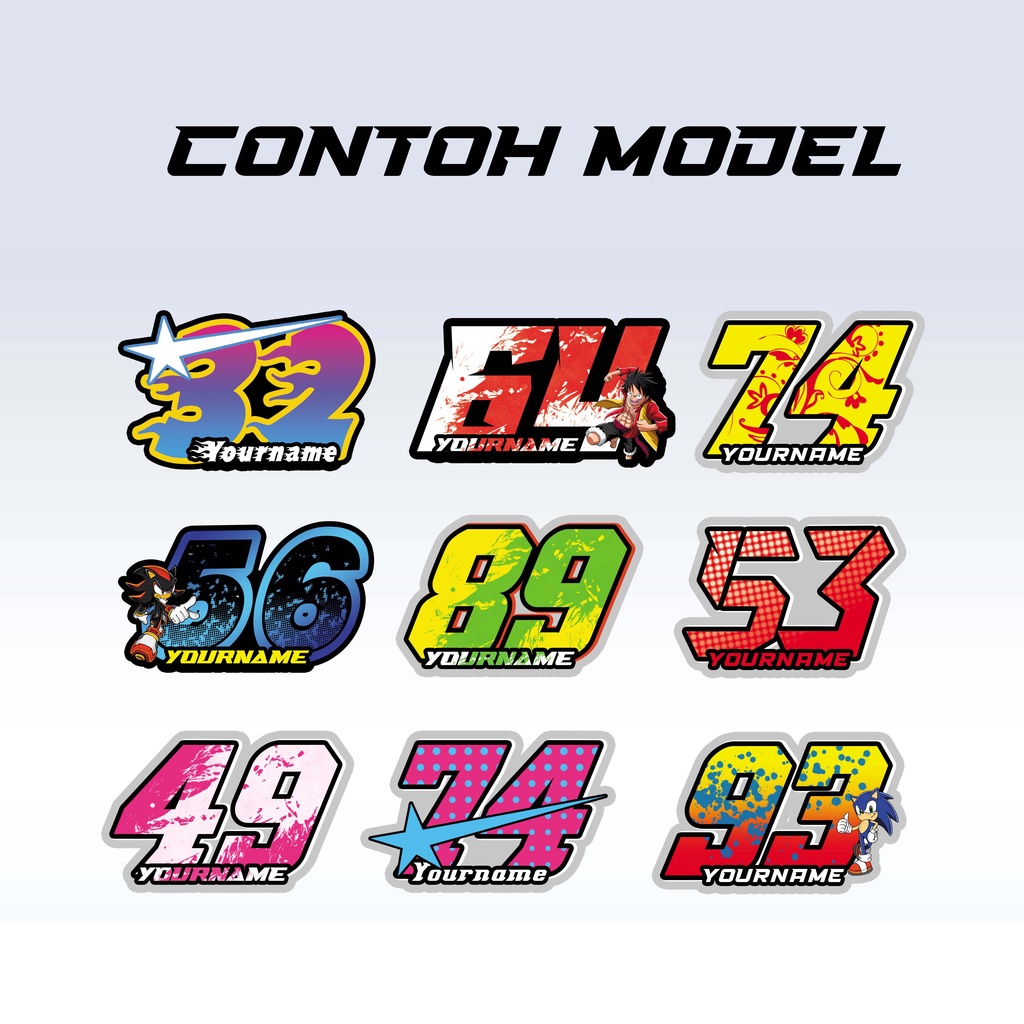 Detail Desain Stiker Racing Nama Nomer 53