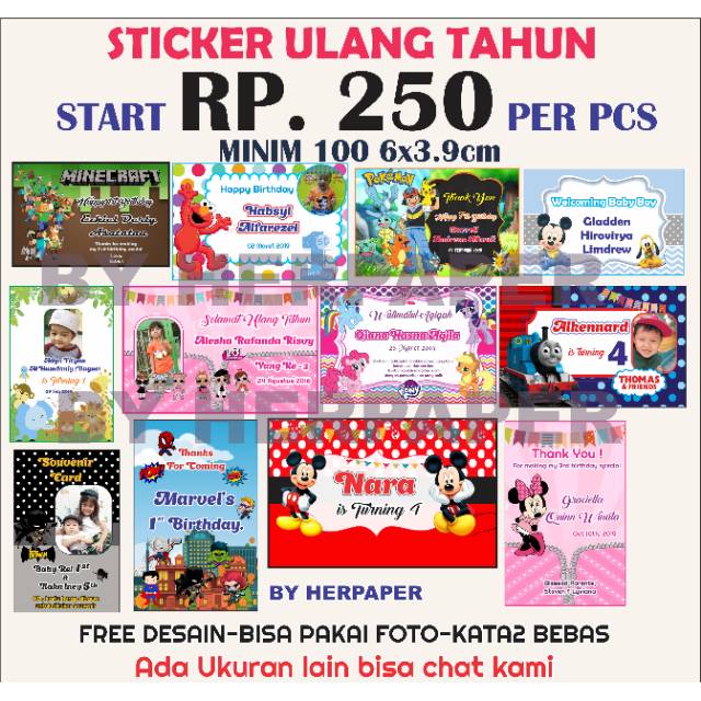 Detail Desain Stiker Ulang Tahun Anak Nomer 27