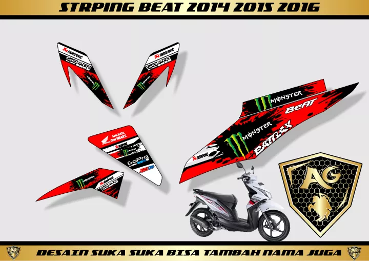 Detail Desain Striping Motor Balap Nomer 44