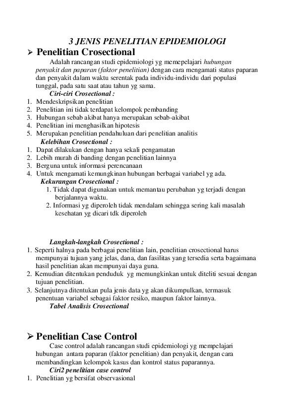 Detail Desain Studi Epidemiologi Nomer 22