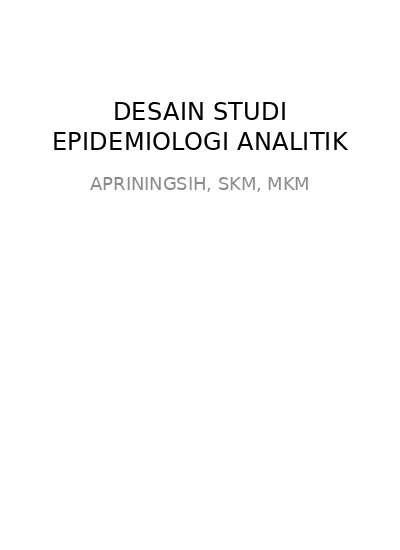 Detail Desain Studi Epidemiologi Nomer 47