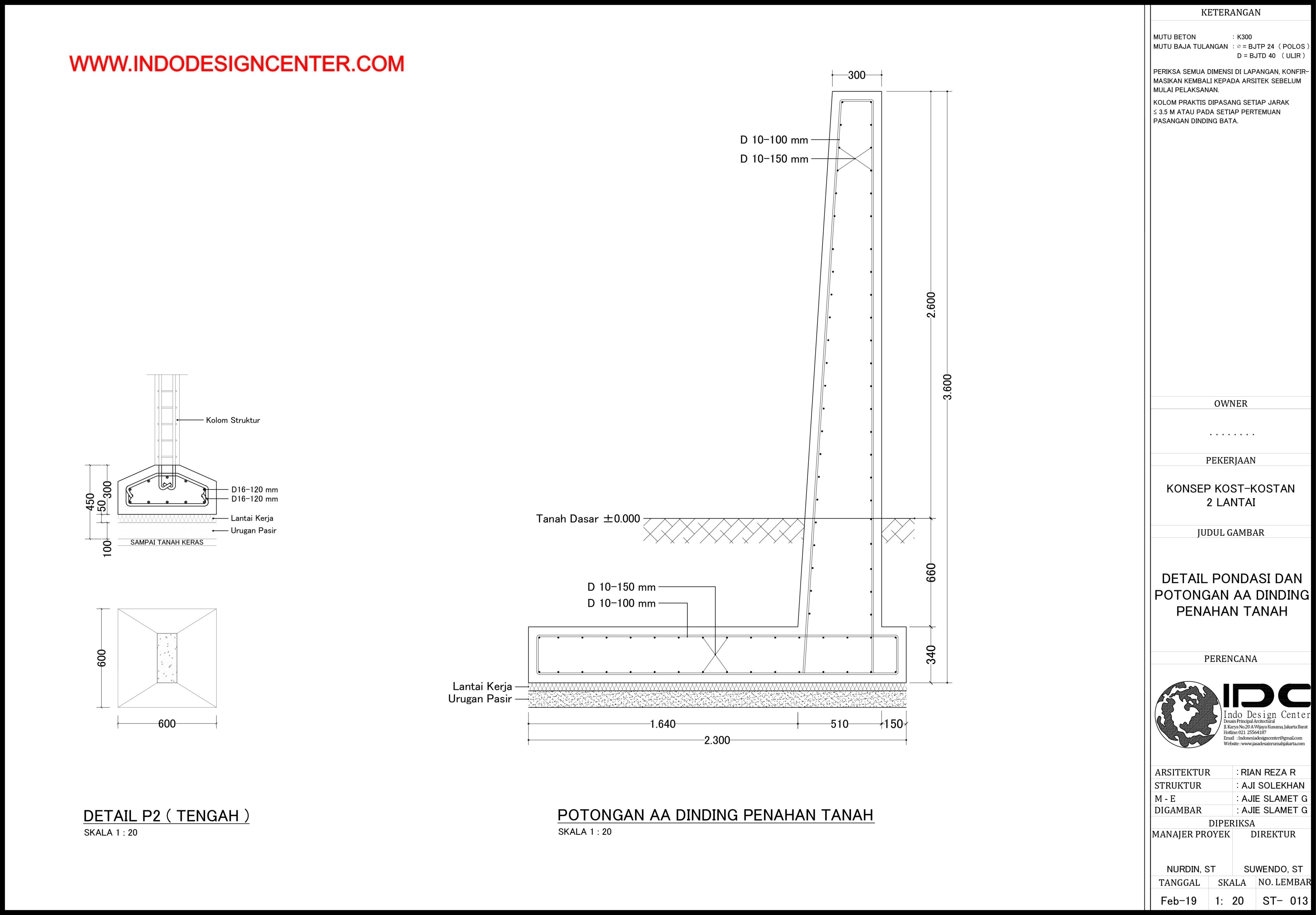 Detail Desain Talud Penahan Tanah Nomer 27