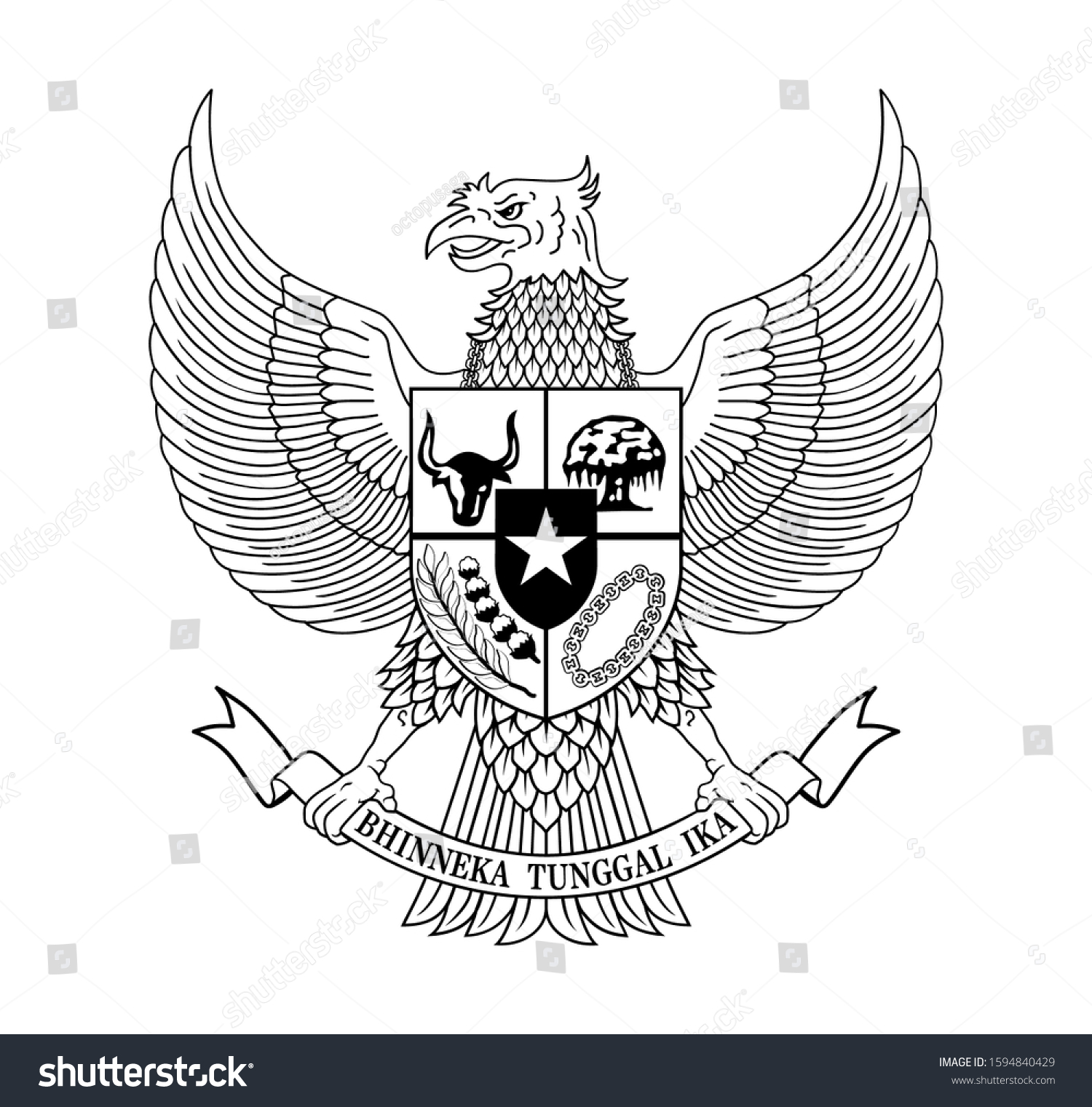 Detail Logo Garuda Pancasila Hitam Putih Vector Nomer 23