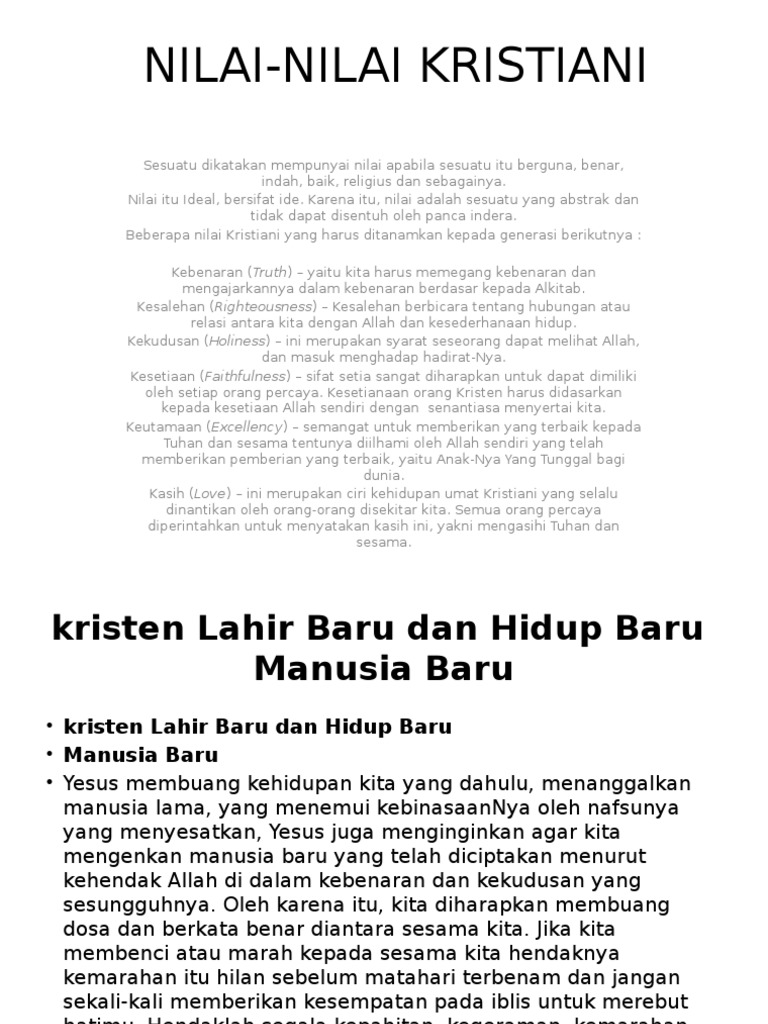 Detail Nilai Nilai Kristiani Nomer 10