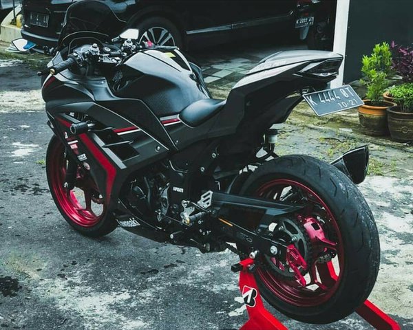 Detail Ninja 250 Hitam Doff Nomer 45