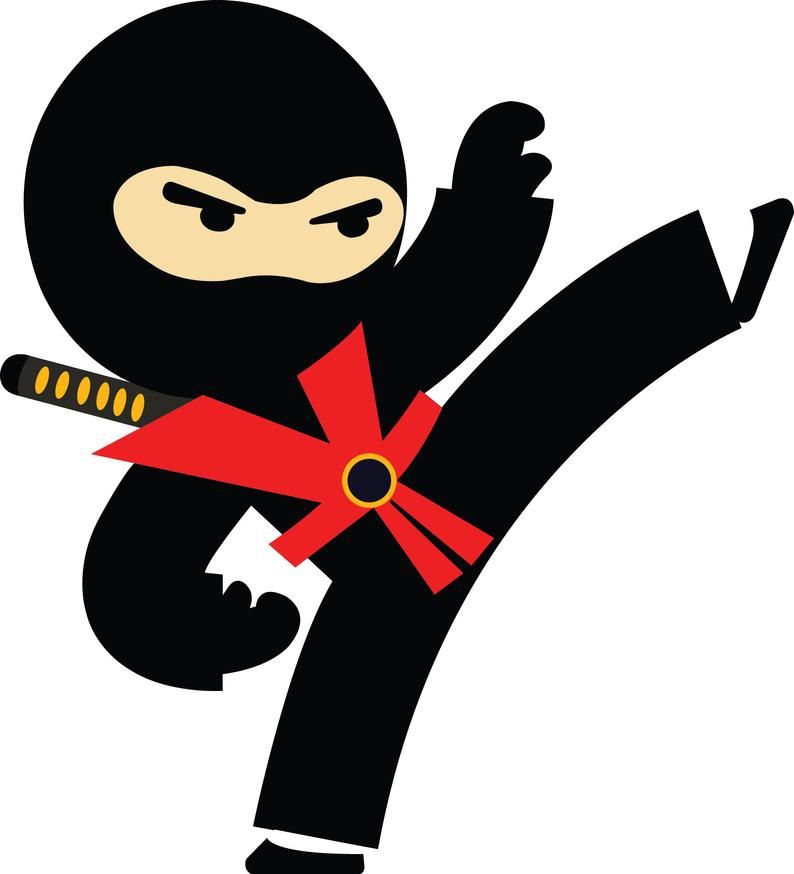 Detail Ninja Silhouette Clip Art Nomer 31