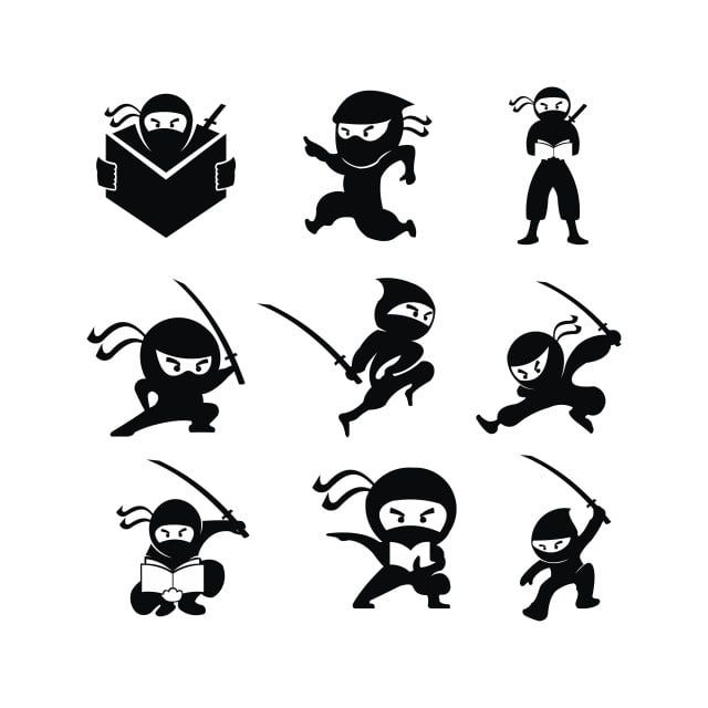 Detail Ninja Silhouette Clip Art Nomer 34