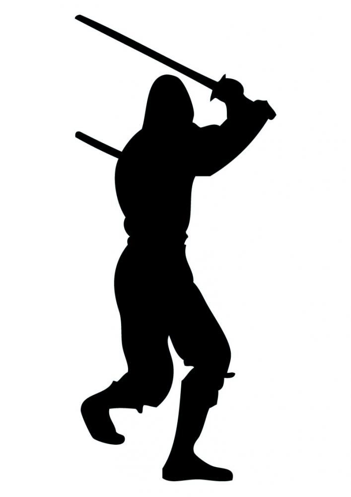 Detail Ninja Silhouette Clip Art Nomer 42