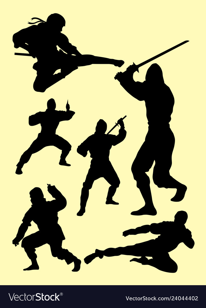 Detail Ninja Silhouette Clip Art Nomer 7