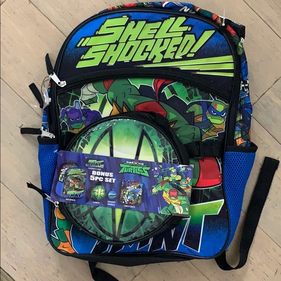 Detail Ninja Turtle Backpack With Lunch Bag Nomer 47