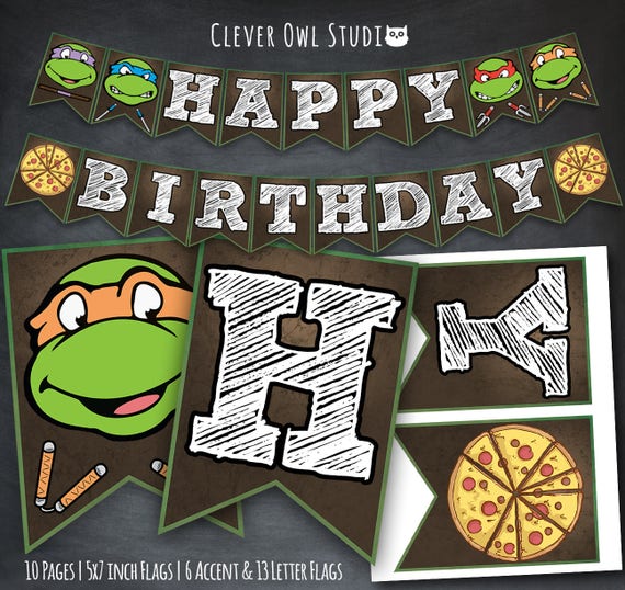 Detail Ninja Turtle Birthday Banners Nomer 24