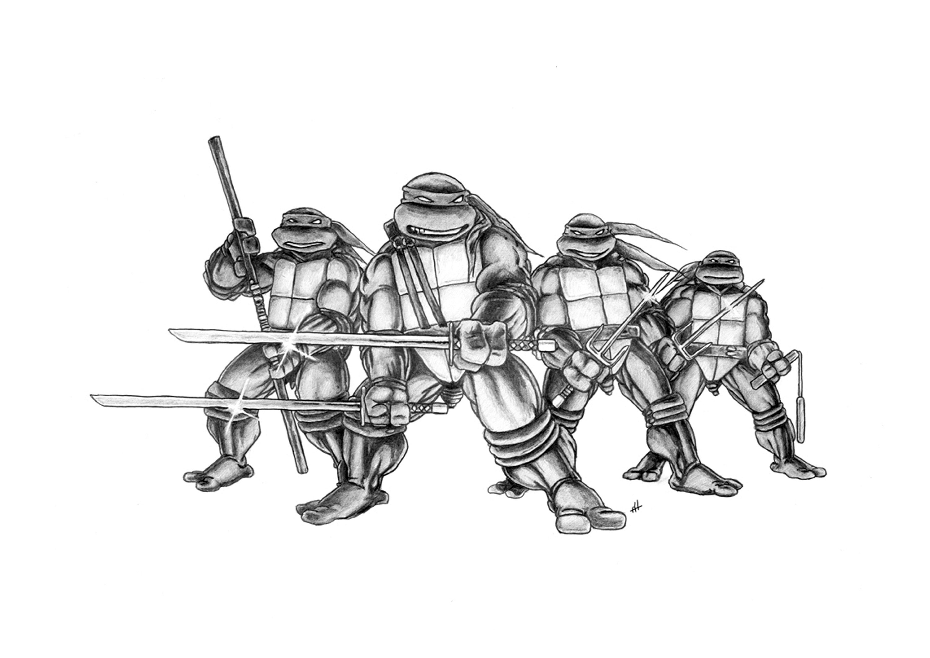 Detail Ninja Turtle Drawing Pictures Nomer 27