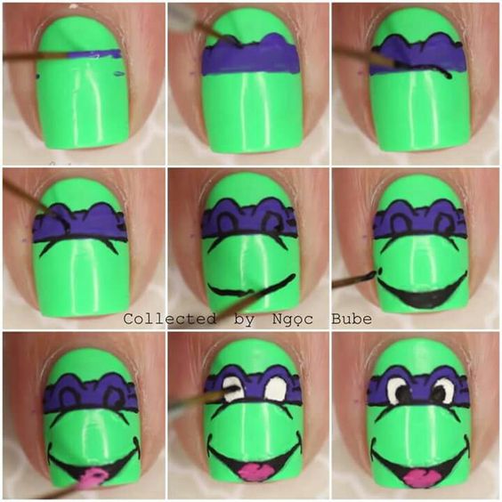 Detail Ninja Turtle Nail Art Nomer 32