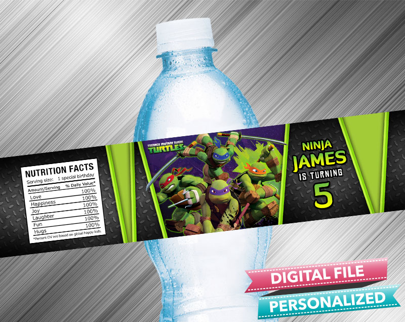 Detail Ninja Turtle Water Bottle Labels Nomer 11