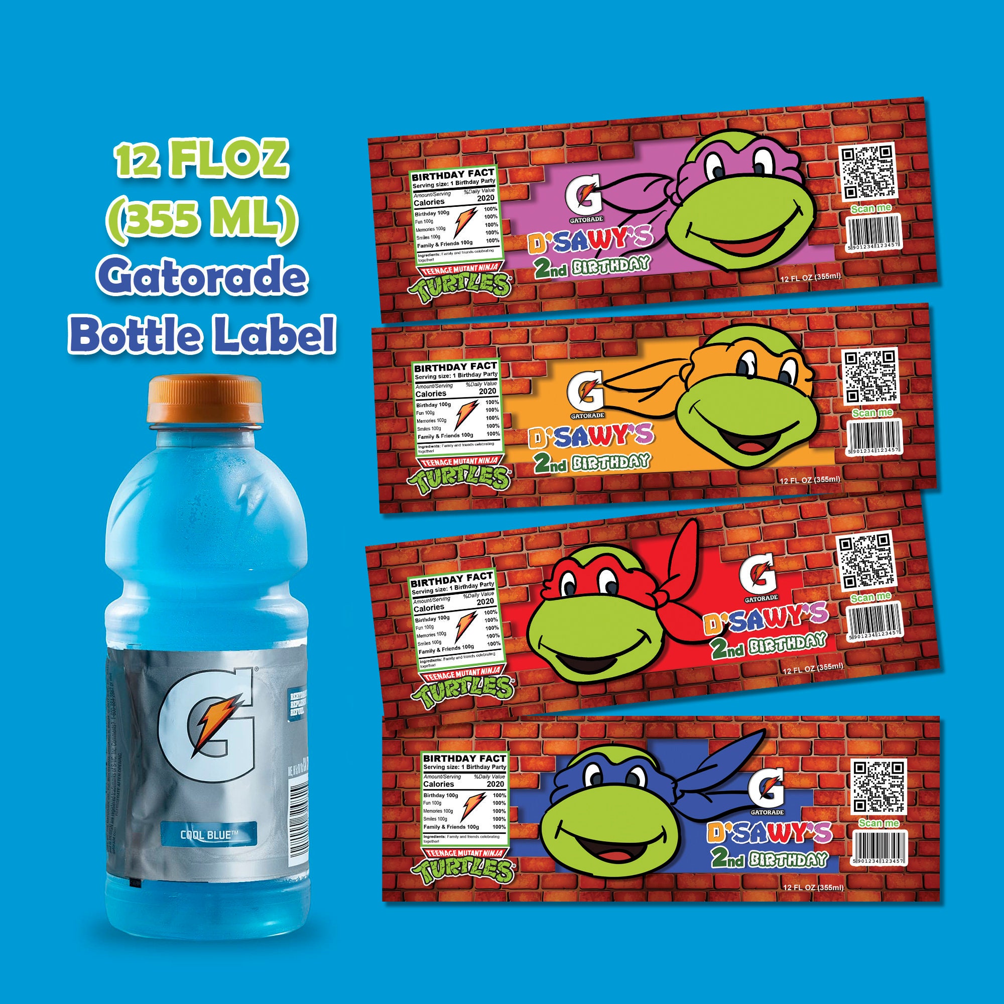 Detail Ninja Turtle Water Bottle Labels Nomer 15