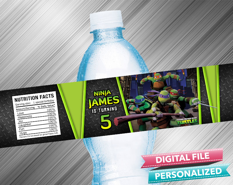 Detail Ninja Turtle Water Bottle Labels Nomer 17