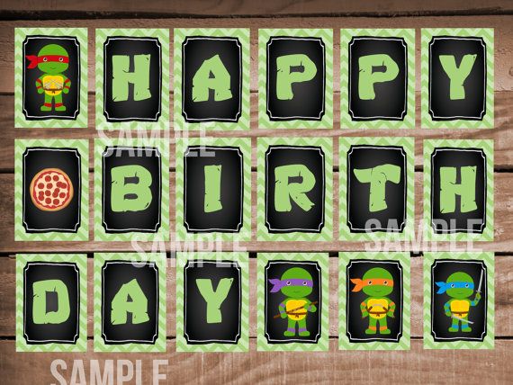 Detail Ninja Turtles Birthday Banner Nomer 21