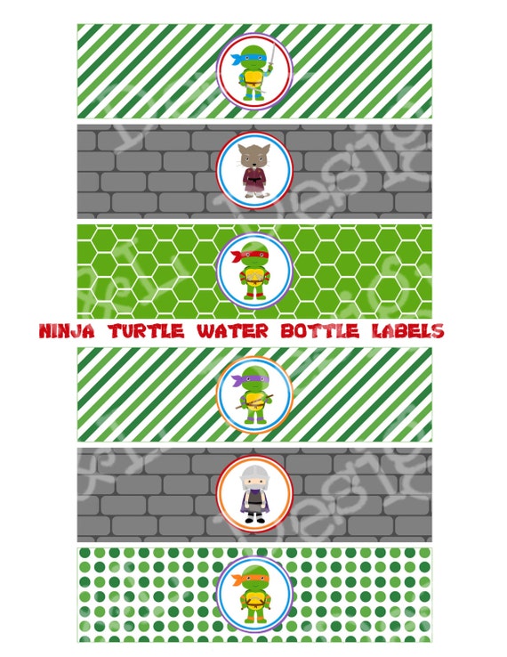 Detail Ninja Turtles Water Bottle Labels Nomer 8