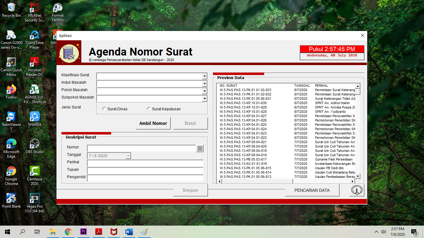 Detail Nomor Agenda Surat Nomer 31