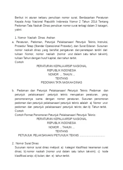 Detail Nomor Indek Surat Dinas Nomer 20