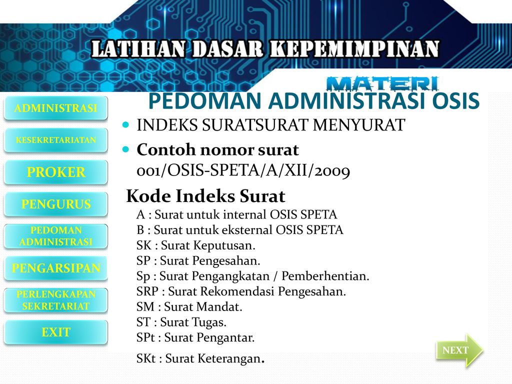 Detail Nomor Indeks Surat Menyurat Nomer 17