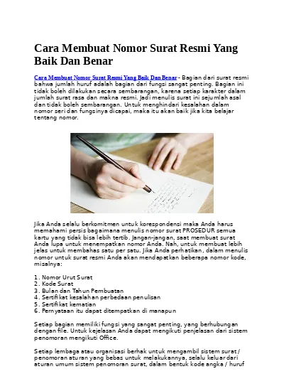 Detail Nomor Nomor Surat Nomer 40