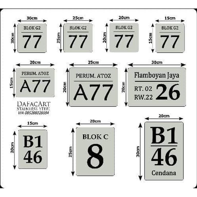 Detail Nomor Rumah Stainless Nomer 13