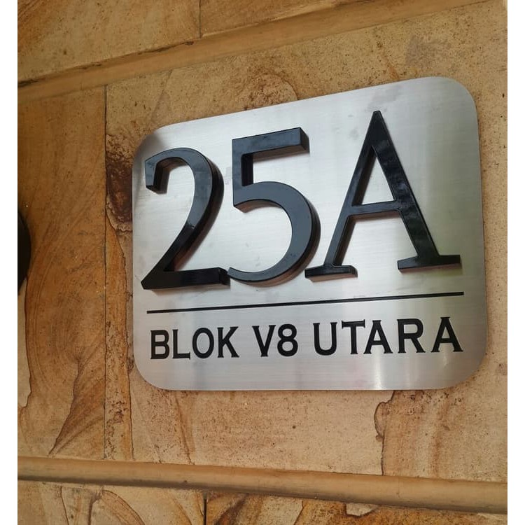 Detail Nomor Rumah Stainless Nomer 5